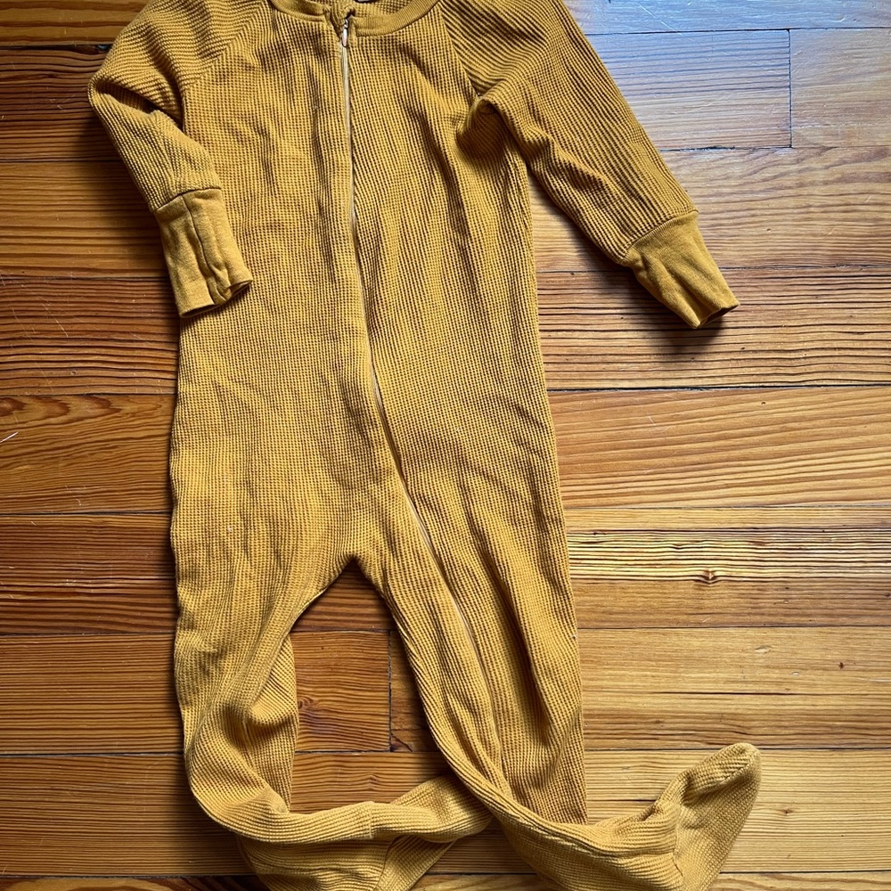 Nui Mustard waffle Kids Pajama Footie